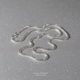 S925 Sterling Silver Necklace 2mm Sparkling Collarbone Sweater Chain