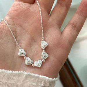 925 Silver Matte Finish Heart Necklace for Women