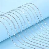 925 Silver Necklace Ingot Twist Chain Bar Box Chain Women