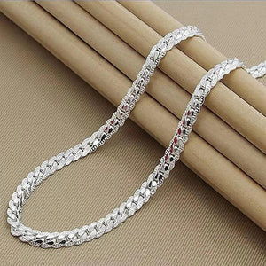 925 Sterling Silver 5mm Side Chain Necklace Women Men