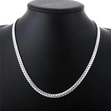 925 Sterling Silver 5mm Side Chain Necklace Women Men