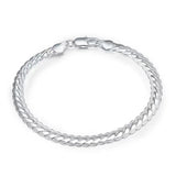 925 Sterling Silver 5mm Side Chain Necklace Women Men