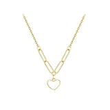 925 Silver Heart Necklace Geometric Pendant Birthday Gift