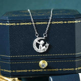 S925 Little Prince Moon Pendant Necklace Fine Jewelry