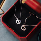 S925 Little Prince Moon Pendant Necklace Fine Jewelry