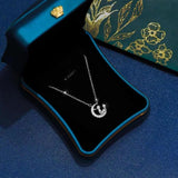 S925 Little Prince Moon Pendant Necklace Fine Jewelry