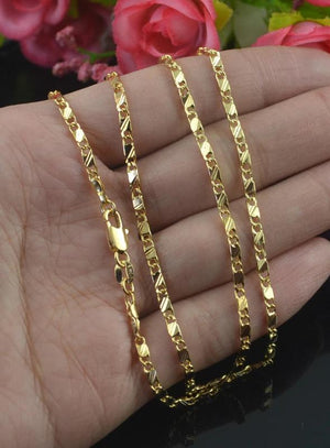 18K Filled Necklace Men Women 16-30 Inch Chain