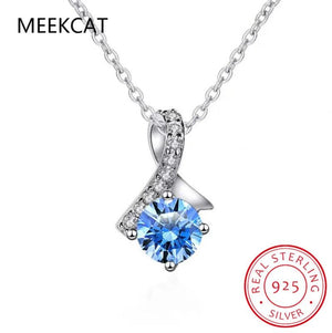 3.1ct Topaz Silver Fish Tail Pendant Necklace Gemstone Statement Jewelry