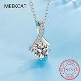 3.1ct Topaz Silver Fish Tail Pendant Necklace Gemstone Statement Jewelry