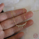 925 Silver Crown Pendant Necklace Crystal Clavicle Chain Women Jewelry