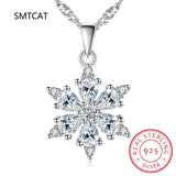 Moissanite Snowflake Pendant Necklace 925 Sterling Silver