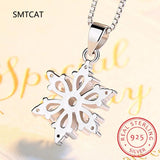 Moissanite Snowflake Pendant Necklace 925 Sterling Silver