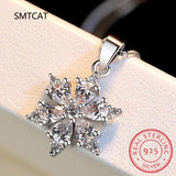 Moissanite Snowflake Pendant Necklace 925 Sterling Silver