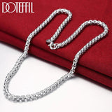 925 Silver 5mm Round Box Chain Necklace 18/20/24 Inch for Wedding Engagement