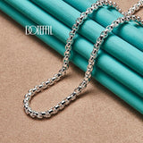 925 Silver 5mm Round Box Chain Necklace 18/20/24 Inch for Wedding Engagement