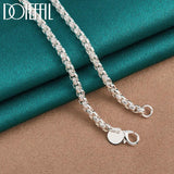 925 Silver 5mm Round Box Chain Necklace 18/20/24 Inch for Wedding Engagement