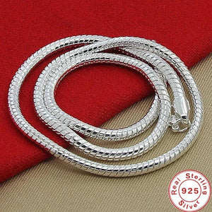 925 Sterling Silver 3mm Snake Chain Necklace for Men Women