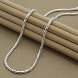 925 Sterling Silver 3mm Snake Chain Necklace for Men Women