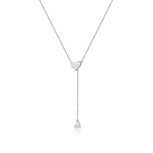 925 Silver Heart Pendant Necklace Choker for Women