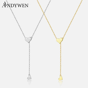 925 Silver Heart Pendant Necklace Choker for Women
