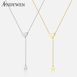 925 Silver Heart Pendant Necklace Choker for Women
