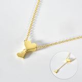 925 Silver Heart Pendant Necklace Choker for Women