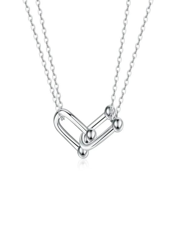 925 Silver Horseshoe Necklace Charm Jewelry