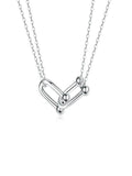 925 Silver Horseshoe Necklace Charm Jewelry