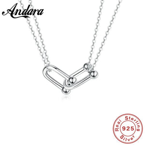 925 Silver Horseshoe Necklace Charm Jewelry