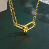 925 Silver Horseshoe Necklace Charm Jewelry