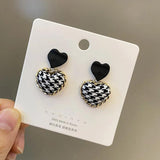 S925 Silver Needle Chess Drop Earrings