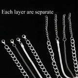 4pcs/Set Layer Moon Pendant Necklace Chains Gothic Jewelry Women Female Chocker