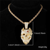 Hip Hop Exaggerate Face Pendant with Cuban Chain Iced Out