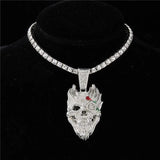 Hip Hop Exaggerate Face Pendant with Cuban Chain Iced Out