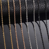 10pcs Stainless Steel Chains Necklace 1.5mm/2mm Men Women 4 colors DIY Jewelry