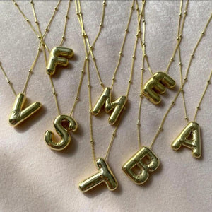Copper Chunky Alphabet Letter Pendant Necklace for Women