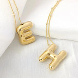 Copper Chunky Alphabet Letter Pendant Necklace for Women