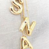 Copper Chunky Alphabet Letter Pendant Necklace for Women