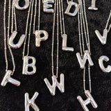 Copper Chunky Alphabet Letter Pendant Necklace for Women