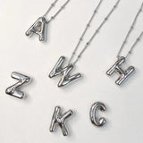 Copper Chunky Alphabet Letter Pendant Necklace for Women