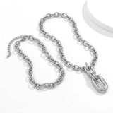 Big Double Layer Metal Chain Choker Necklace Hip Hop Punk CCB Pendant Jewelry