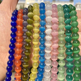 4/6/8/10mm Cat Eye Round Beads Mix for DIY Bracelets 15