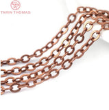 5M Copper Flat Oval Link Necklace Chain Jewelry DIY