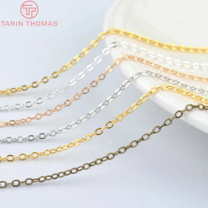 5M Copper Flat Oval Link Necklace Chain Jewelry DIY