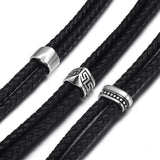 4pcs Stainless Steel Double Hole Beads 5mm 4mm Leather Cord Bracelet Spacer