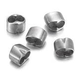 4pcs Stainless Steel Double Hole Beads 5mm 4mm Leather Cord Bracelet Spacer