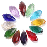 20pcs 10x20mm Faceted Crystal Glass Teardrop Beads for Jewelry Making