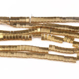 Natural Stone Beads Two Holes Hematite Square Spacer Beads for Jewelry Making