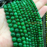 Green Chalcedony Round Space Beads for Jewelry Making Diy