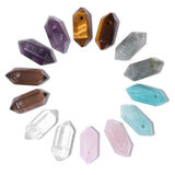 Labradorite Stone Hexagonal Column Pendant Beads